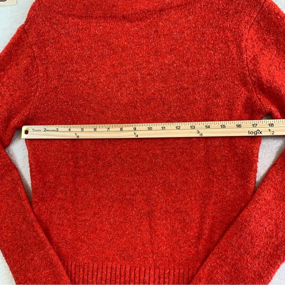 MNG By Mango Women's Size XL Red Long Sleeve Buttoned Turtleneck Knit Sweater - Picture 9 of 10